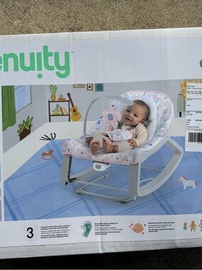 EUC Ingenuity Baby Bouncer Seat - Pink Burst